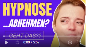 Hypnose..Abnehmen? Geht das? Mit Lila Hintergrund und Kopf von Ildiko Eder rechts.