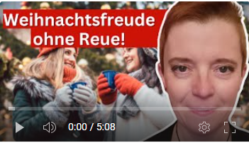 Titelbild von YouTube Video Weihnachtsleckereien schlemmen - trotzdem abnehmen - so geht´s Ildiko Eder und im Hintergrund Weihnachtsmarkt