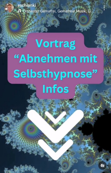 Screenshot Instagram Real über Vortrag: "Abnehmen mit Selbsthypnose"